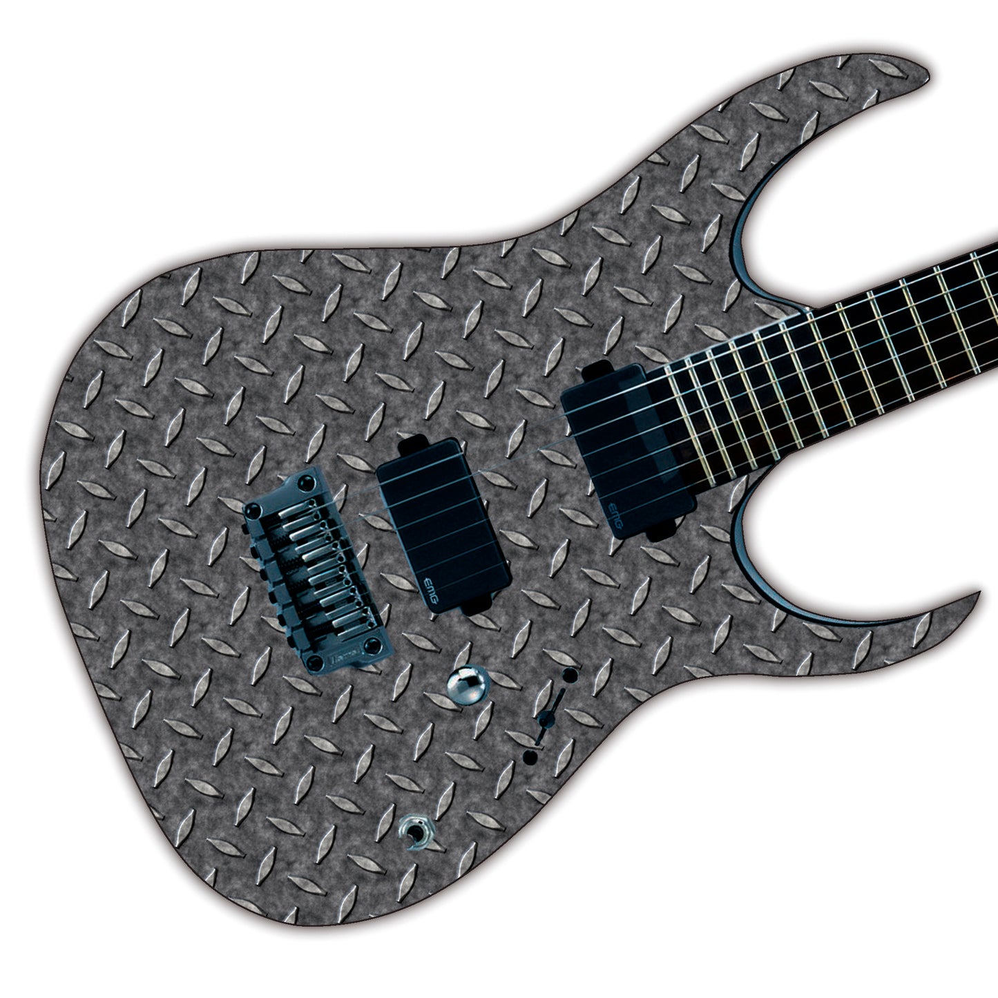 Custom Guitar Skin Wrap Laminated Vinyl Air Lease Decal Diamond Plate GS21