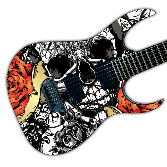 DesignDivil Custom Guitar Skin Wrap Laminated Vinyl Air Lease Decal. Manga Skull Tattoo GS22