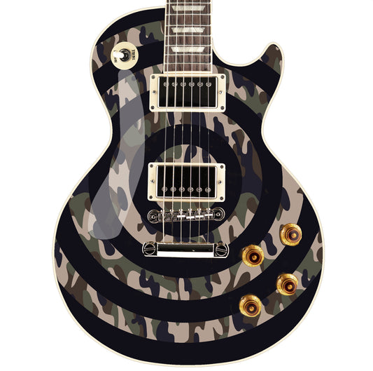 Bullseye Guitar Laminated Skin Wrap Vinyl Decal Stickers Guitar/Bass. Came Black GS38