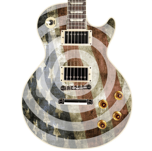 Bullseye Guitar Laminated Skin Wrap Vinyl Decal Stickers Guitar/Bass. White Camo GS40