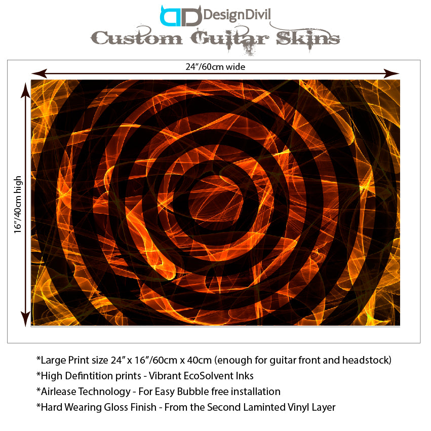 Bullseye Guitar Laminated Skin Wrap Vinyl Decal Stickers Guitar/Bass. Ring Of Fire GS41