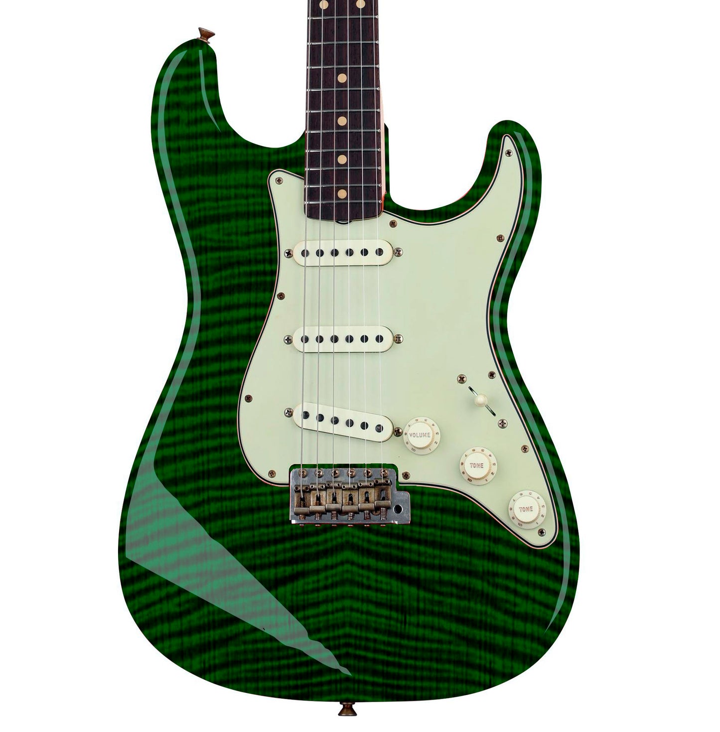Guitar Skin Wrap Laminated Vinyl Decal Sticker The Emerald Flamed Maple GS45