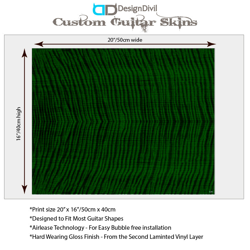 Guitar Skin Wrap Laminated Vinyl Decal Sticker The Emerald Flamed Maple GS45