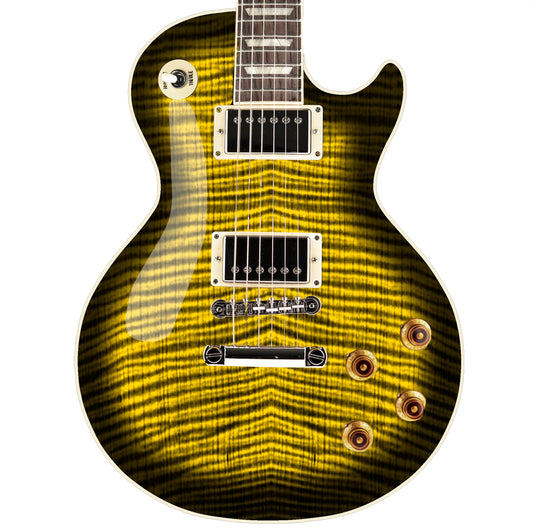 LP Type Guitar Skin Wrap Vinyl Decal Sticker Flamed Maple Wasp Yellow Burst GS46