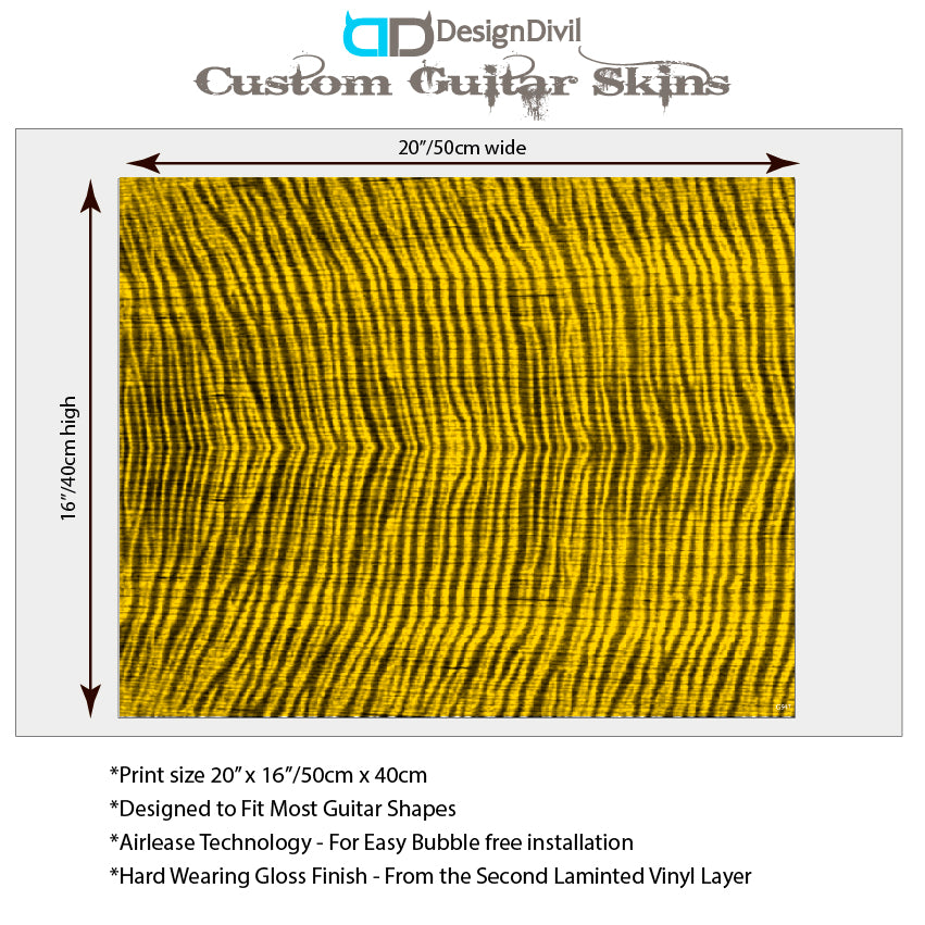 Guitar Skin Wrap Laminated Vinyl Decal Sticker The Wasp Flamed Maple GS47