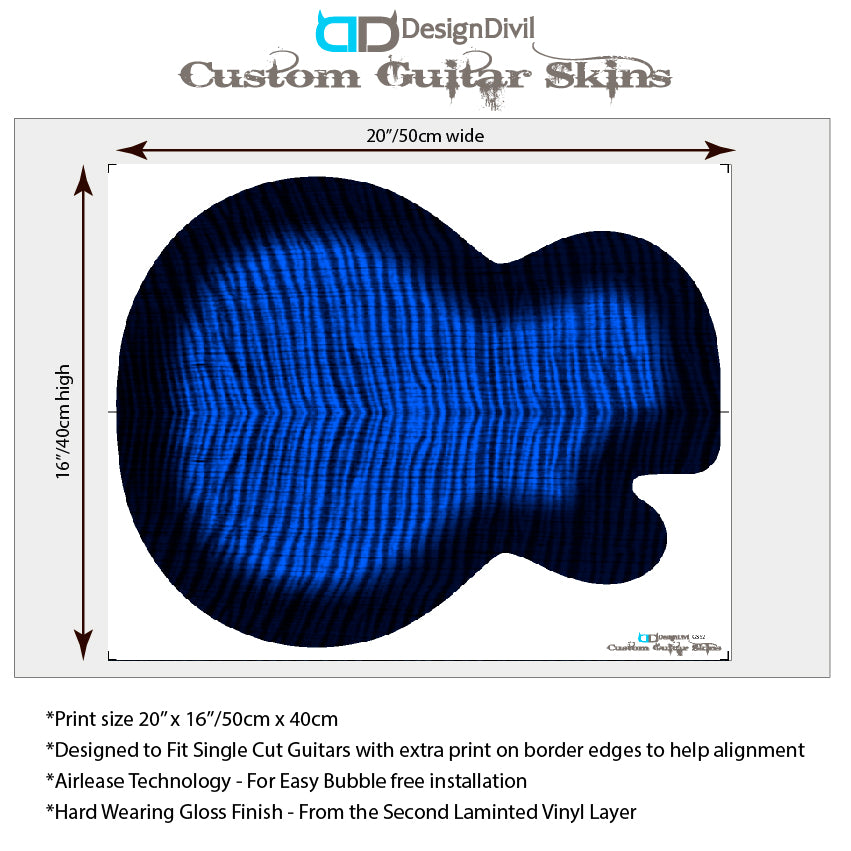 LP Type Guitar Skin Wrap Vinyl Decal Sticker Flamed Maple Blue Burst GS52