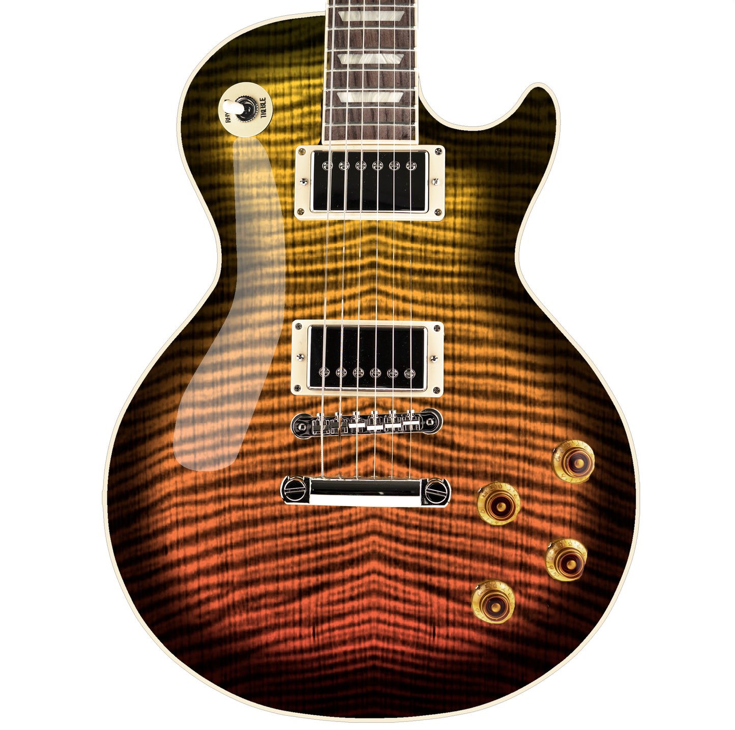 LP Type Guitar Skin Wrap Vinyl Decal Sticker Flamed Maple Tiger Fade Burst GS58