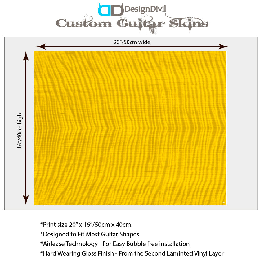 Guitar Skin Wrap Laminated Vinyl Decal Sticker The Amber Flamed Maple GS60