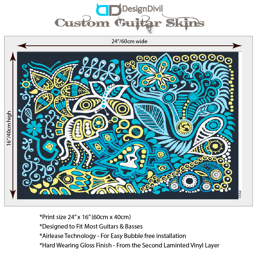 Guitar, Bass or Acoustic Skin Wrap Laminated Vinyl Decal Sticker The Surfer GS64