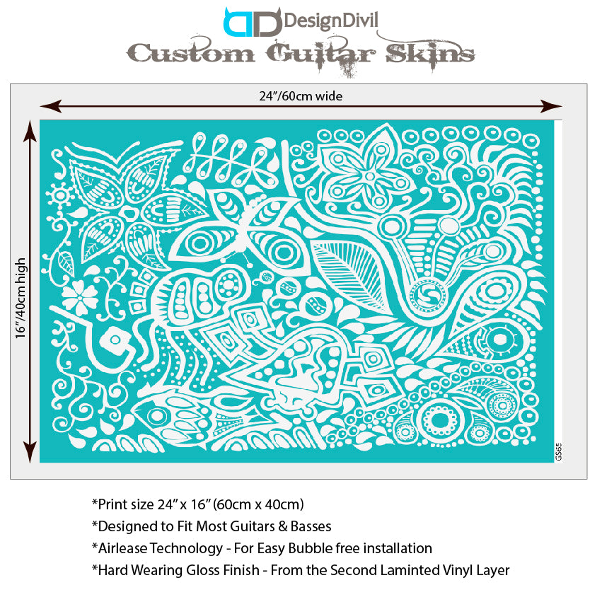 Guitar, Bass or Acoustic Skin Wrap Laminated Vinyl Decal Sticker The Sea Breeze GS65