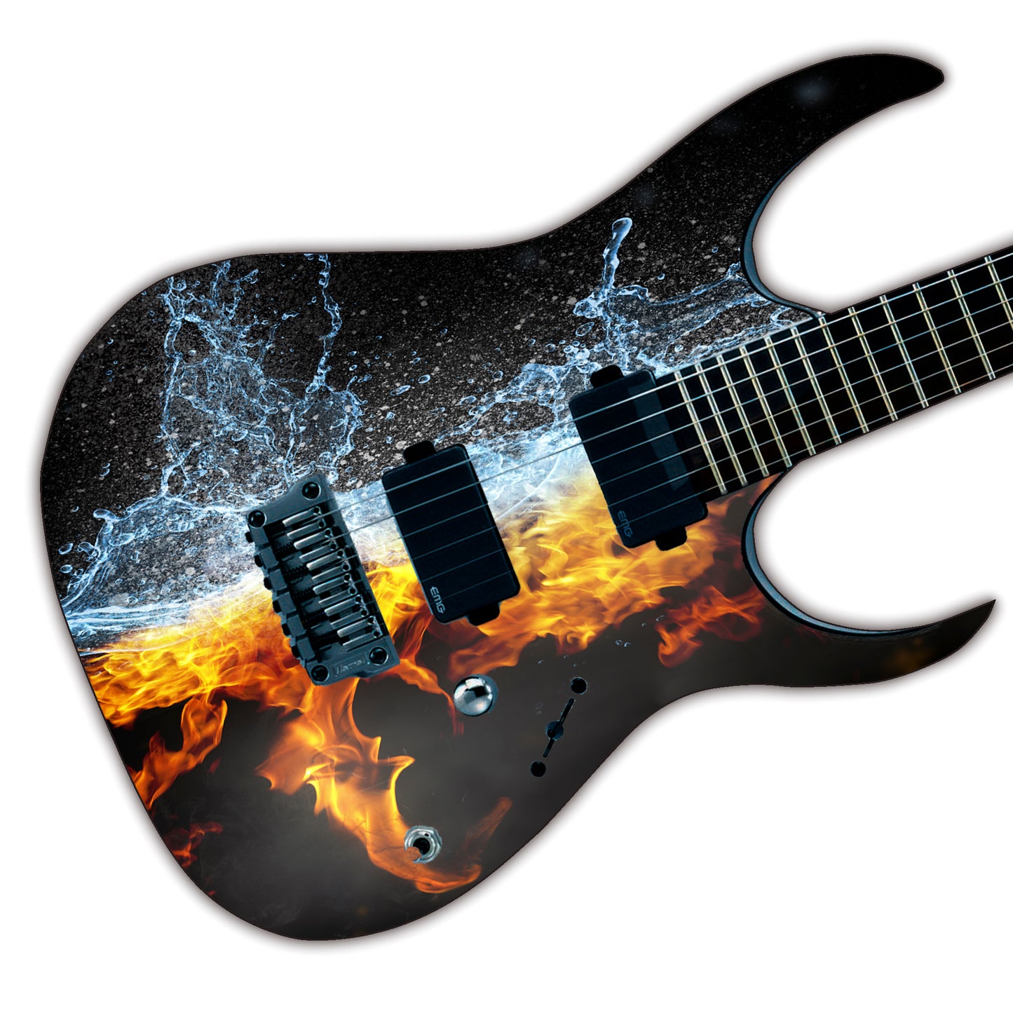 Guitar, Bass or Acoustic Skin Wrap Laminated Vinyl Decal Sticker The Fire Water GS68