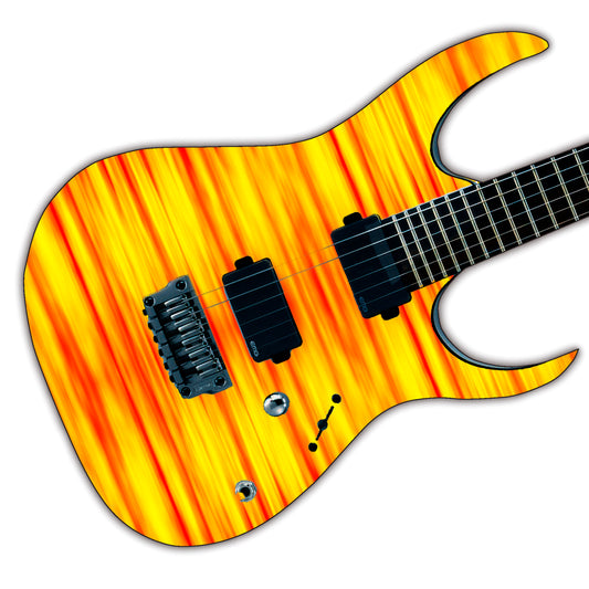 Guitar, Bass or Acoustic Skin Wrap Laminated Vinyl Decal Sticker The 80's Flame GS70