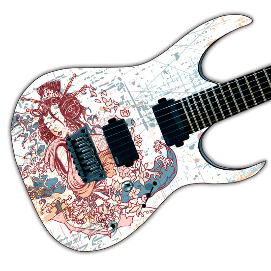 Guitar, Bass or Acoustic Skin Wrap Laminated Vinyl Decal Sticker The Geisha GS78