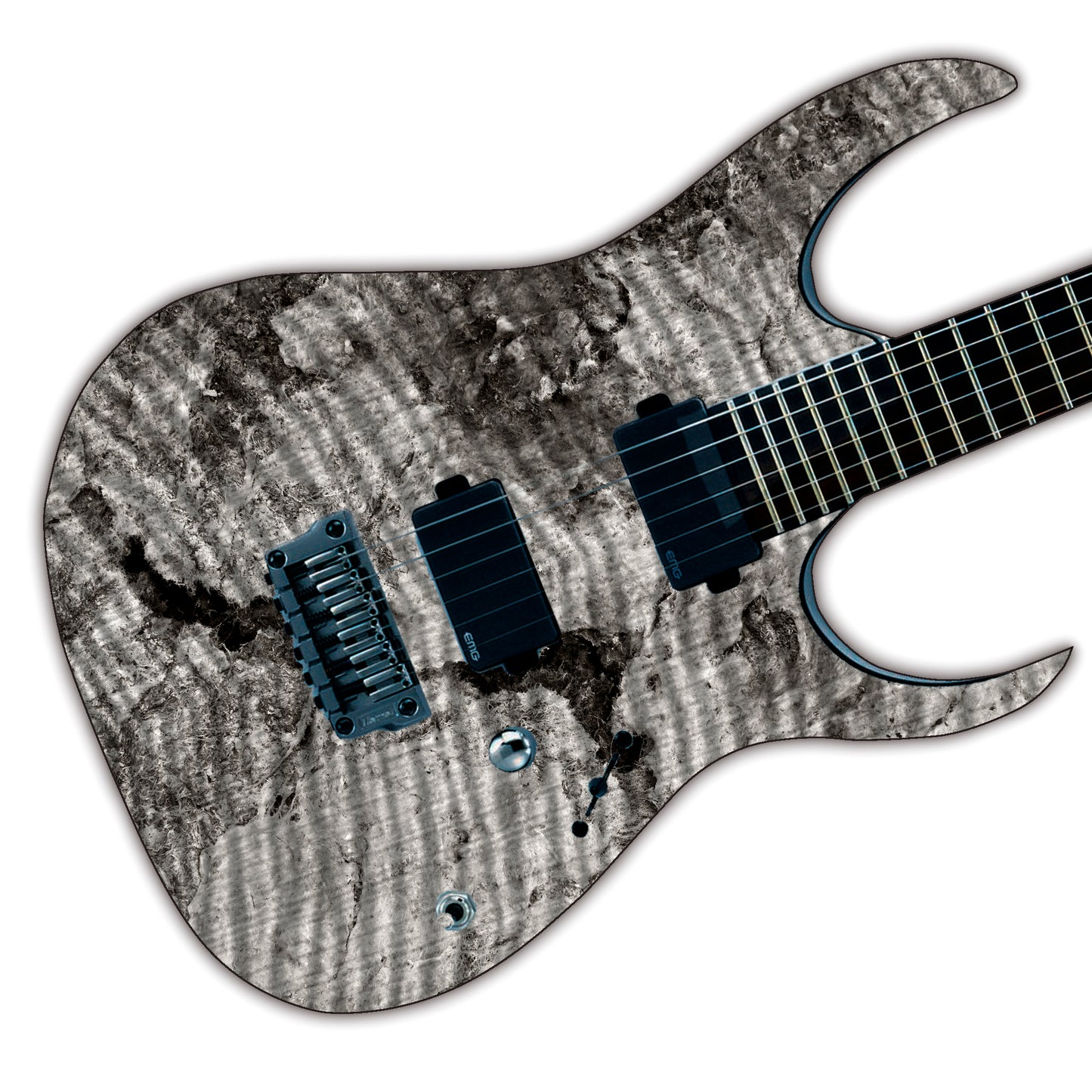 Guitar, Bass or Acoustic Skin Wrap Laminated Vinyl Decal Sticker Grunge Flame GS86