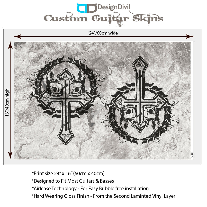 Guitar, Bass or Acoustic Skin Wrap Laminated Vinyl Decal Sticker The Crusade GS89