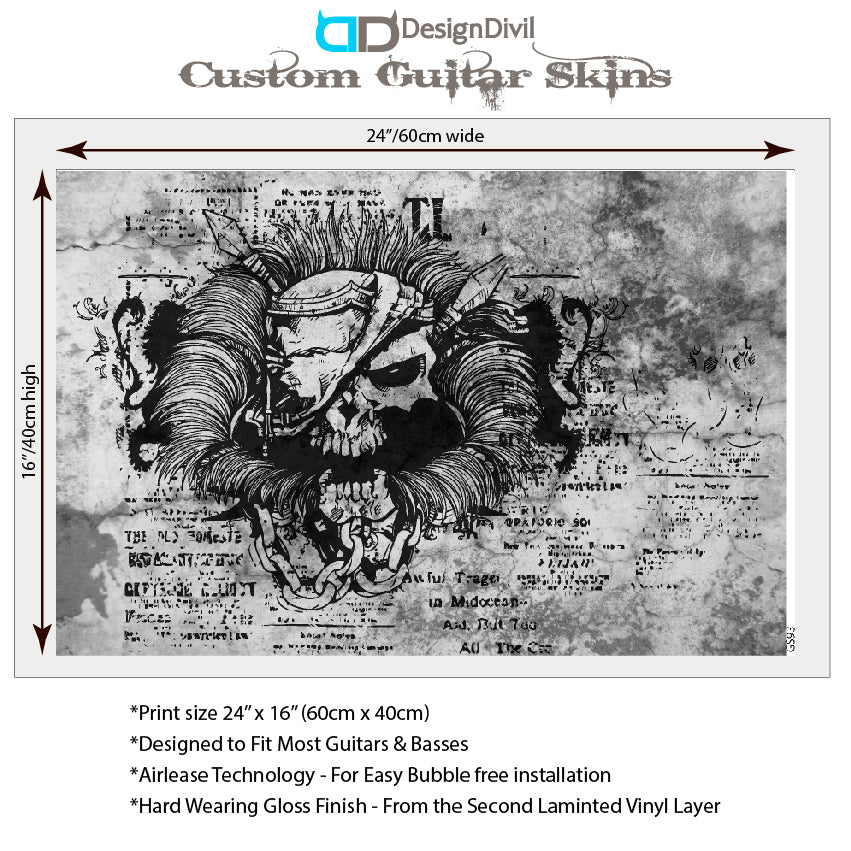 Guitar, Bass or Acoustic Skin Wrap Laminated Vinyl Decal Sticker Battles End GS93