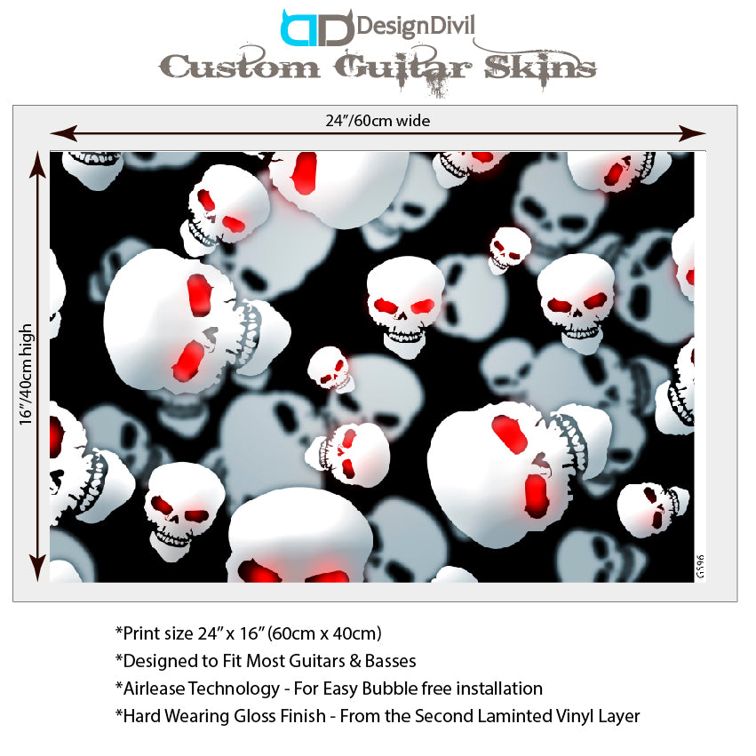 Guitar, Bass or Acoustic Skin Wrap Laminated Vinyl Decal Sticker The Red Eye GS96