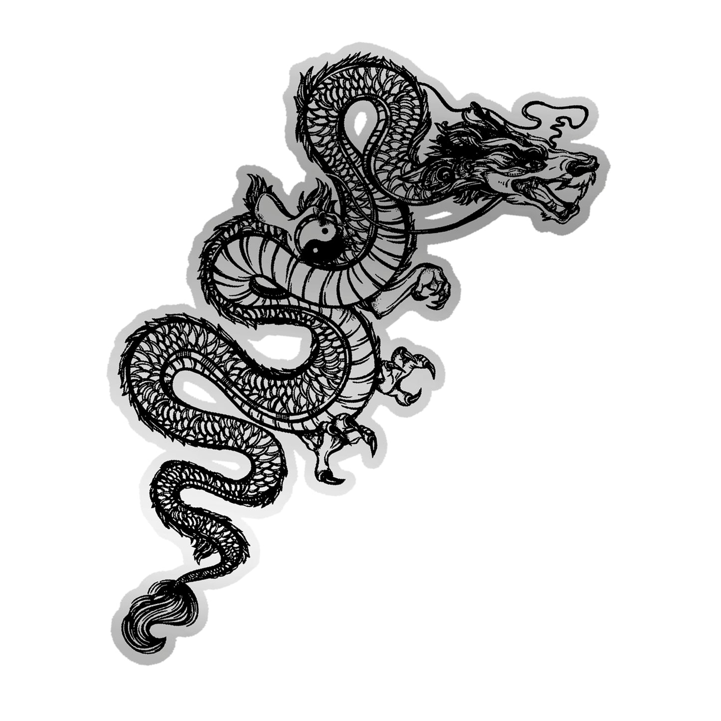 Custom Made Fire Dragon Decal Sticker Fits Guitars & Basses. 3 colour options.
