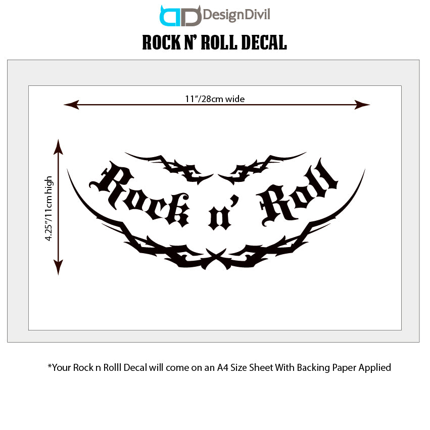 Rock & Roll. Guitar Vinyl Matte Decal Sticker. Colour options.
