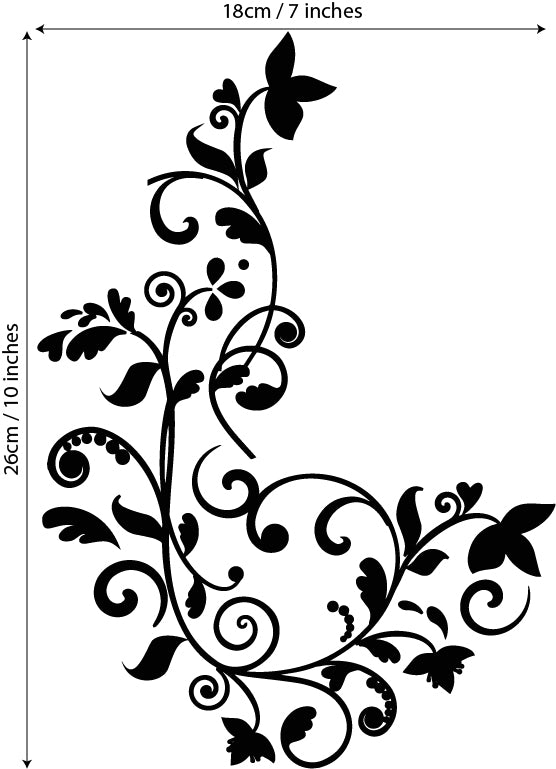 The Floral Swirl Guitar Vinyl Matte Decal Sticker.