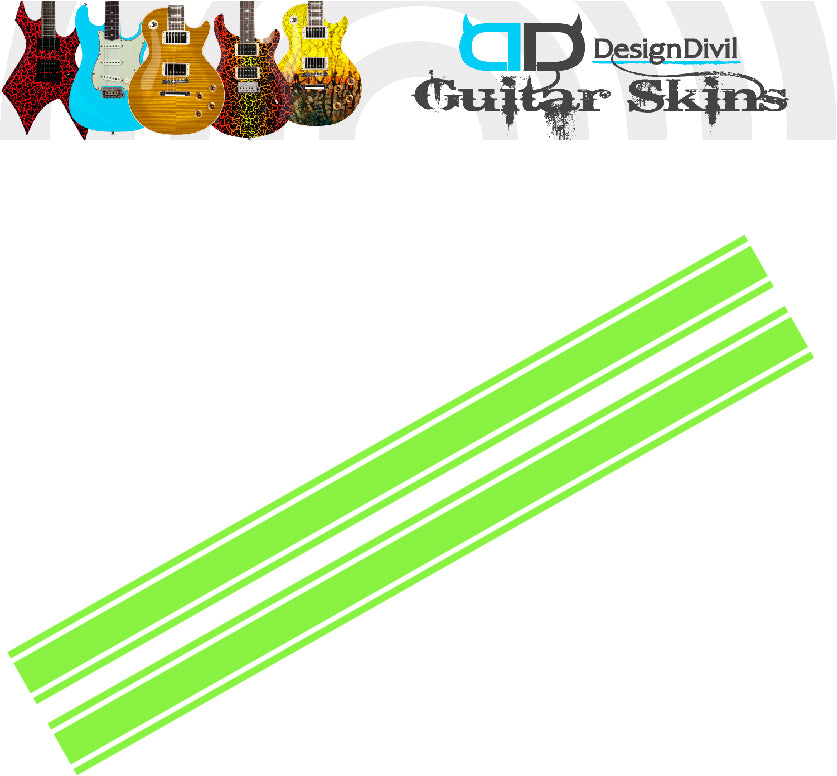 Racing Stripe Guitar Vinyl Matte Decal Sticker.