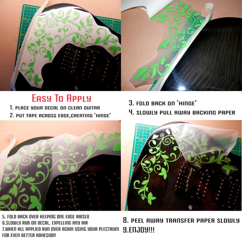 Rock & Roll. Guitar Vinyl Matte Decal Sticker. Colour options.