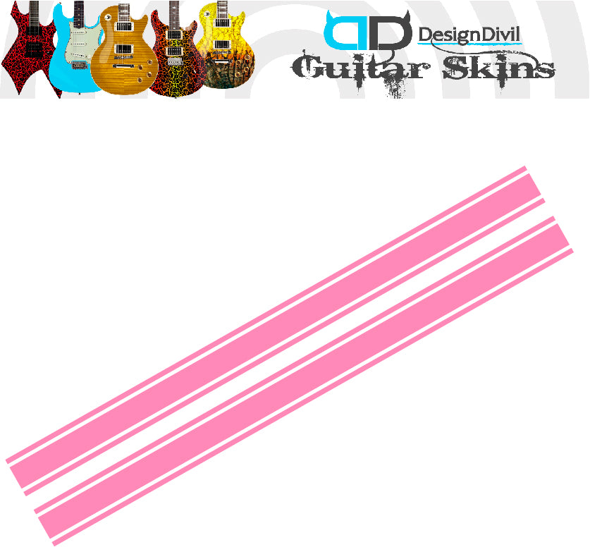 Racing Stripe Guitar Vinyl Matte Decal Sticker.