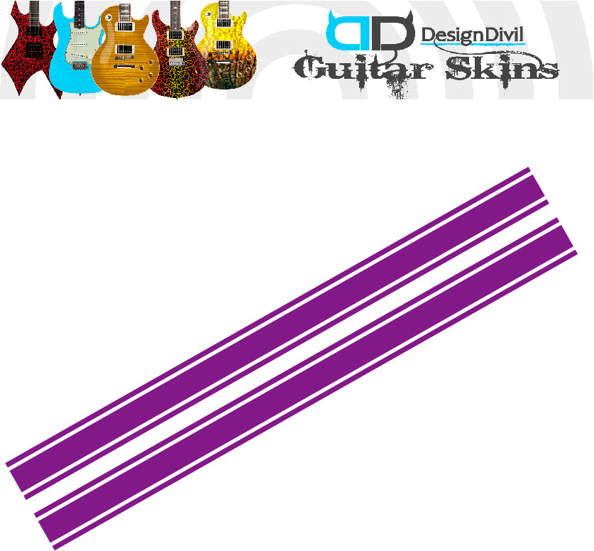 Racing Stripe Guitar Vinyl Matte Decal Sticker.