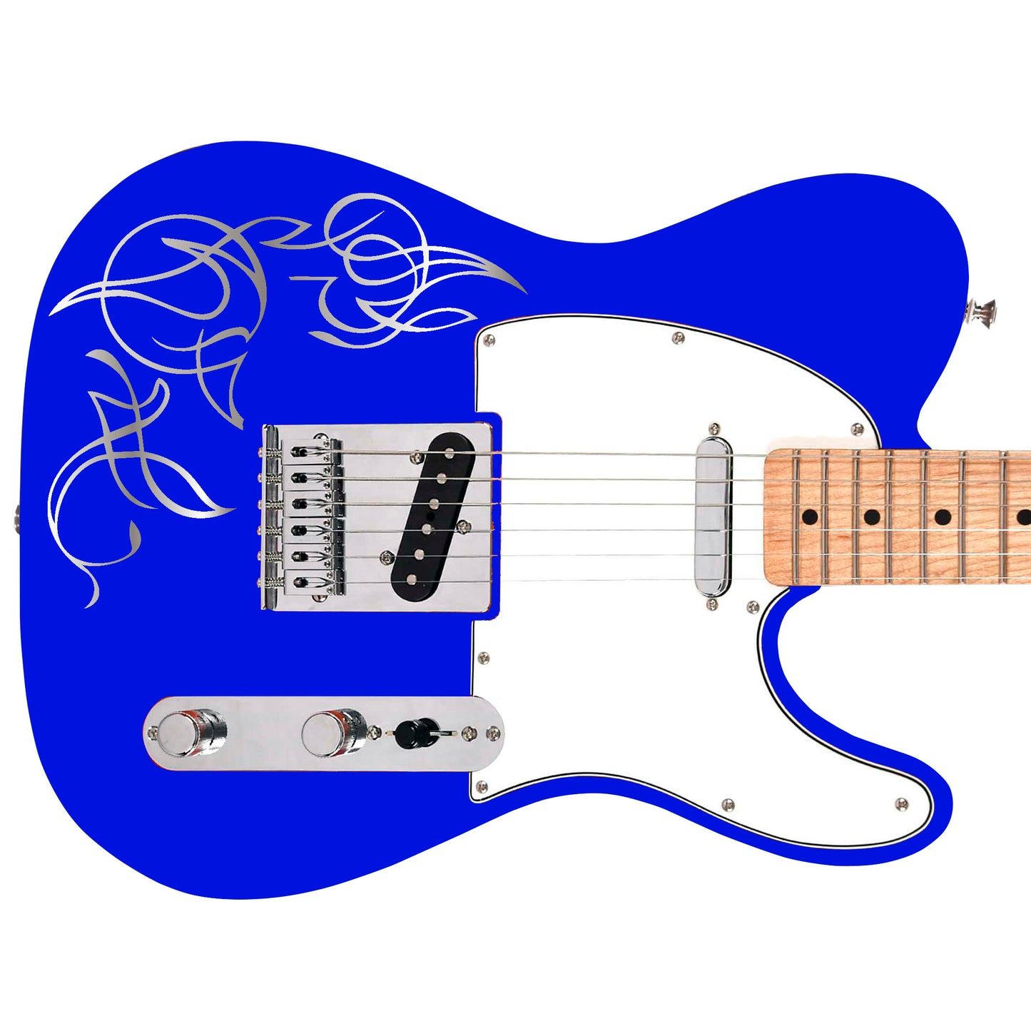 Custom Made Pin Stripe Swirl Decal Sticker Fits Guitars & Basses. Colour Options Available.