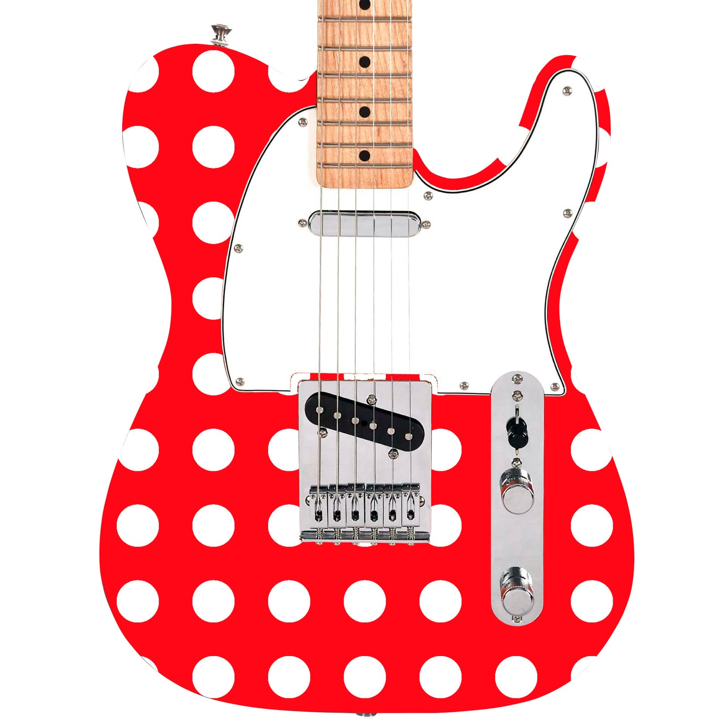 Custom Made Polka Dot Decal Sticker to fit Guitars & Basses. Colour Option Available.