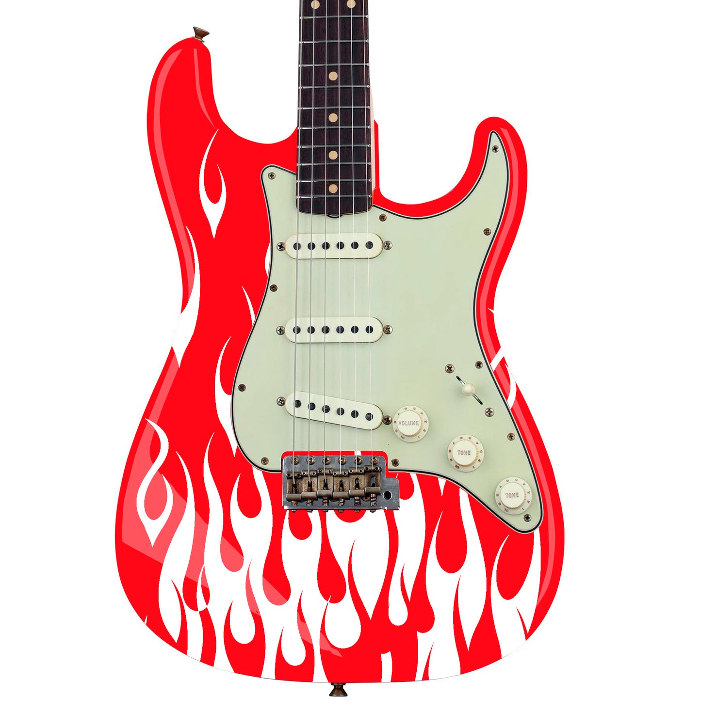 Custom Made Flames Decal Sticker Fits Guitars & Basses. Colour Options available