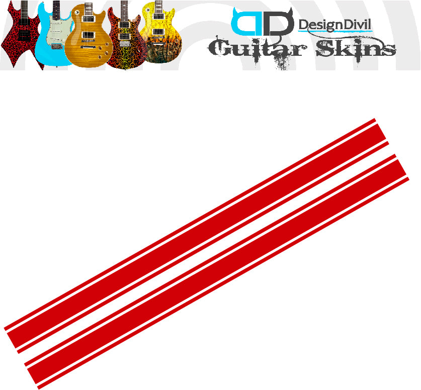 Racing Stripe Guitar Vinyl Matte Decal Sticker.
