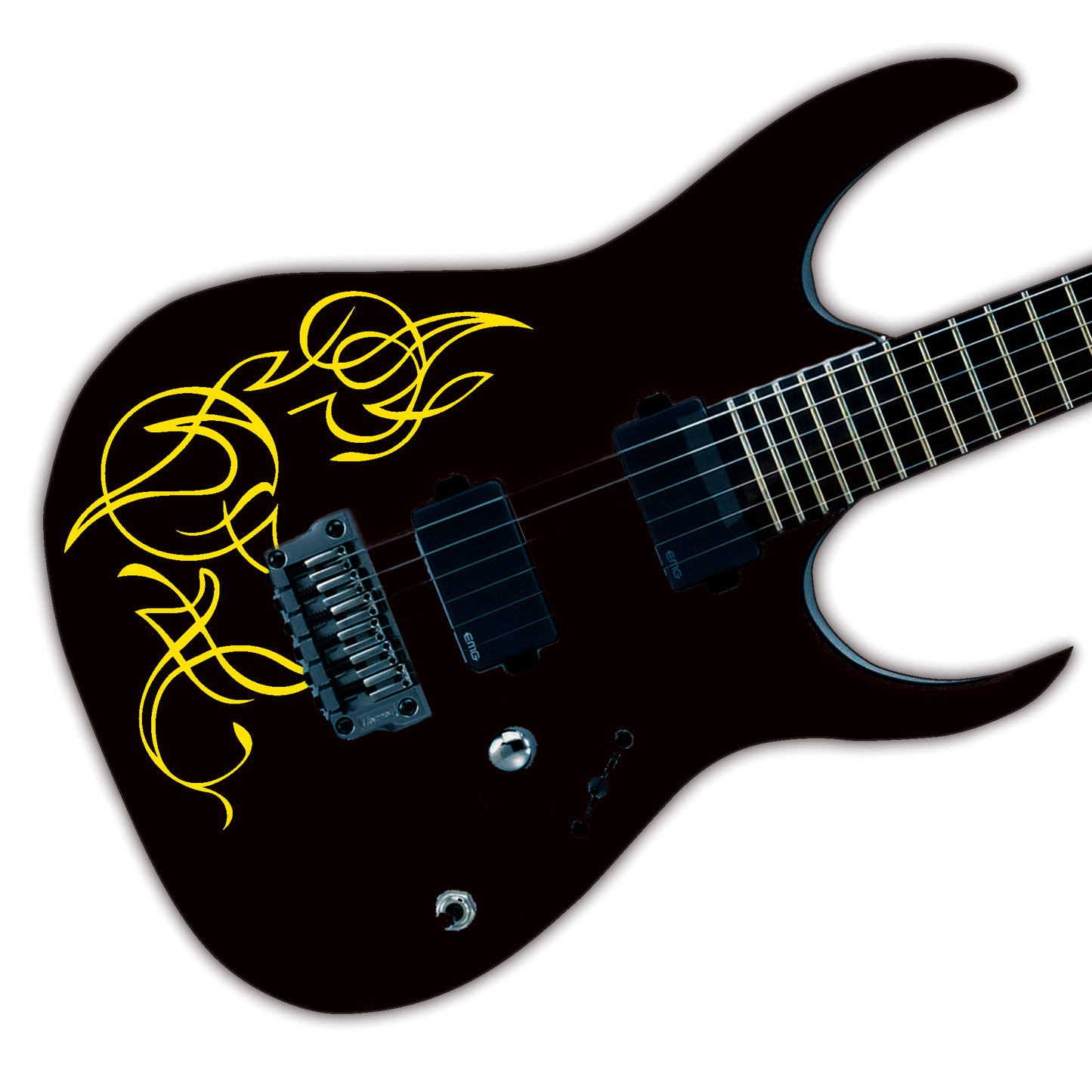 Custom Made Pin Stripe Swirl Decal Sticker Fits Guitars & Basses. Colour Options Available.