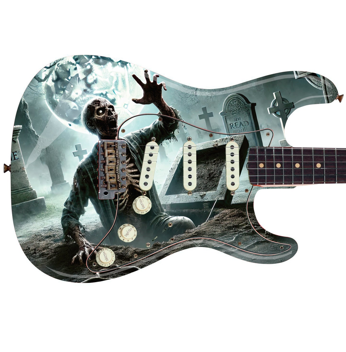 Guitar or Bass 'Night of the Dead' Horror Fan Custom Skin Wrap - Laminated Printed Vinyl Sticker Decal