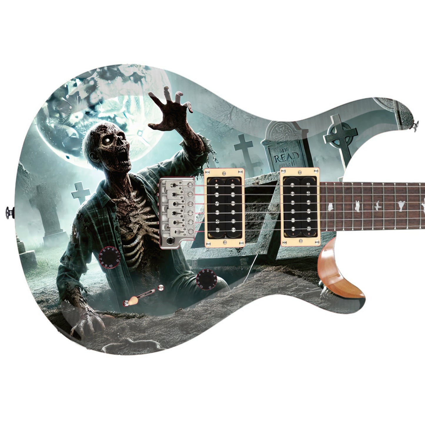 Guitar or Bass 'Night of the Dead' Horror Fan Custom Skin Wrap - Laminated Printed Vinyl Sticker Decal