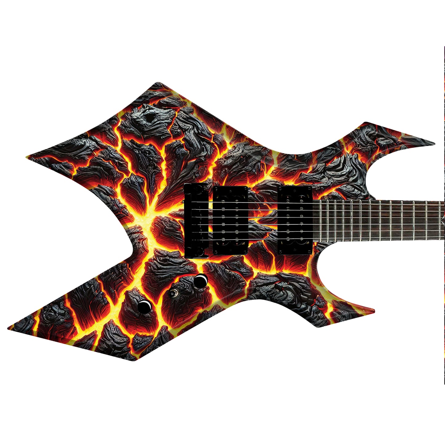 Guitar or Bass 'Lava River' Graphic Style Skin Wrap -Custom Laminated Printed Vinyl Sticker Decal