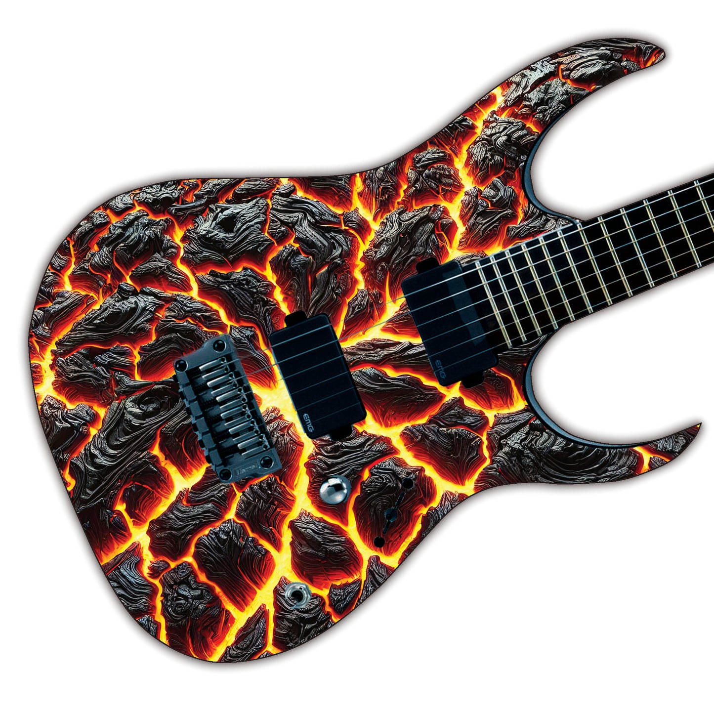 Guitar or Bass 'Lava River' Graphic Style Skin Wrap -Custom Laminated Printed Vinyl Sticker Decal