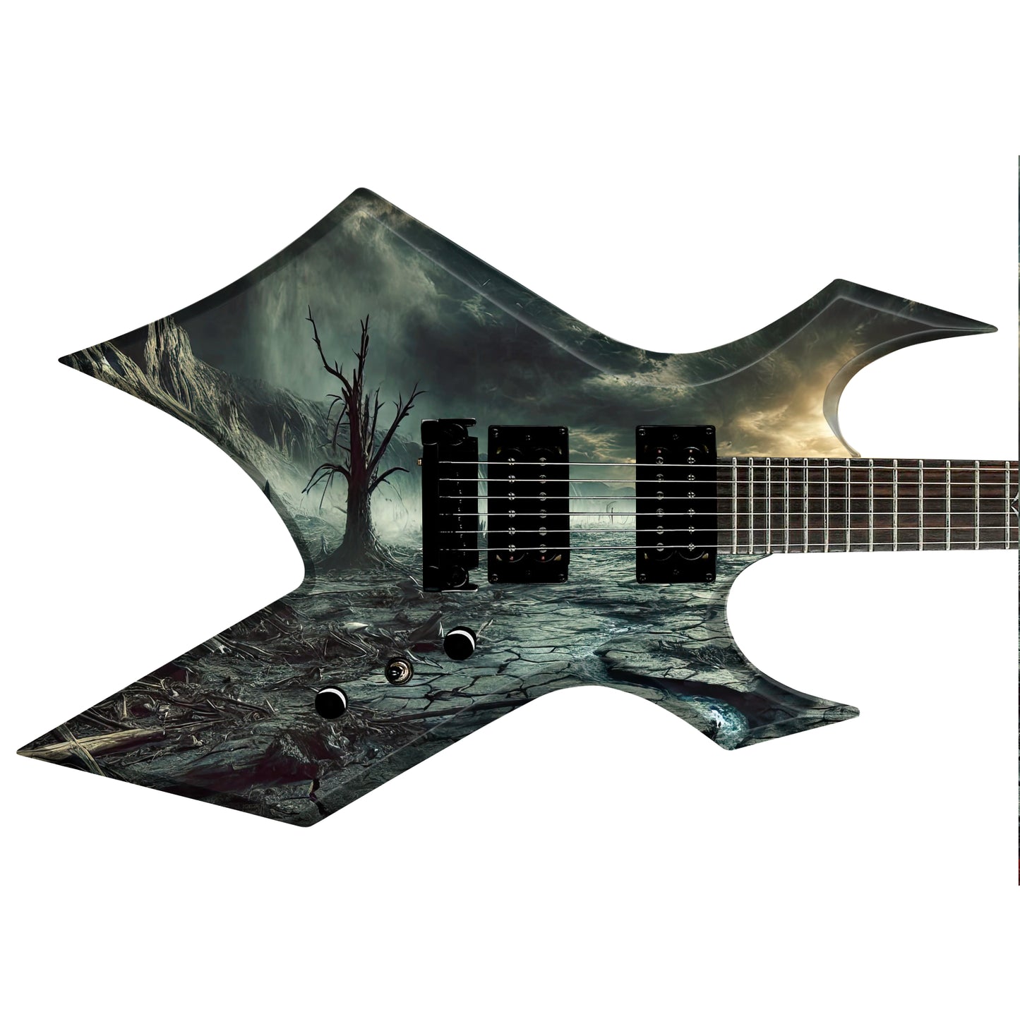 Guitar 'The Apocalypse Wasteland' Graphic Style Skin Wrap -Custom Laminated Printed Vinyl Sticker Decal- Fits most Guitars and Basses.