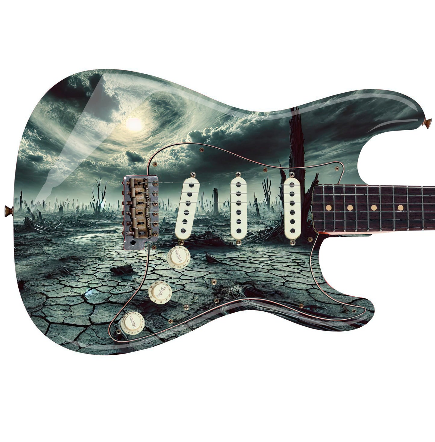 Guitar 'The Aftermath' Horror Fan Custom Skin Wrap - Laminated Printed Vinyl Sticker Decal - Fits most Guitars and Basses.