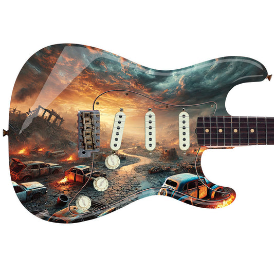 The Fallout Custom Guitar Skin Wrap - Laminated Printed Vinyl Decal Sticker - Fits most Guitars and Basses.