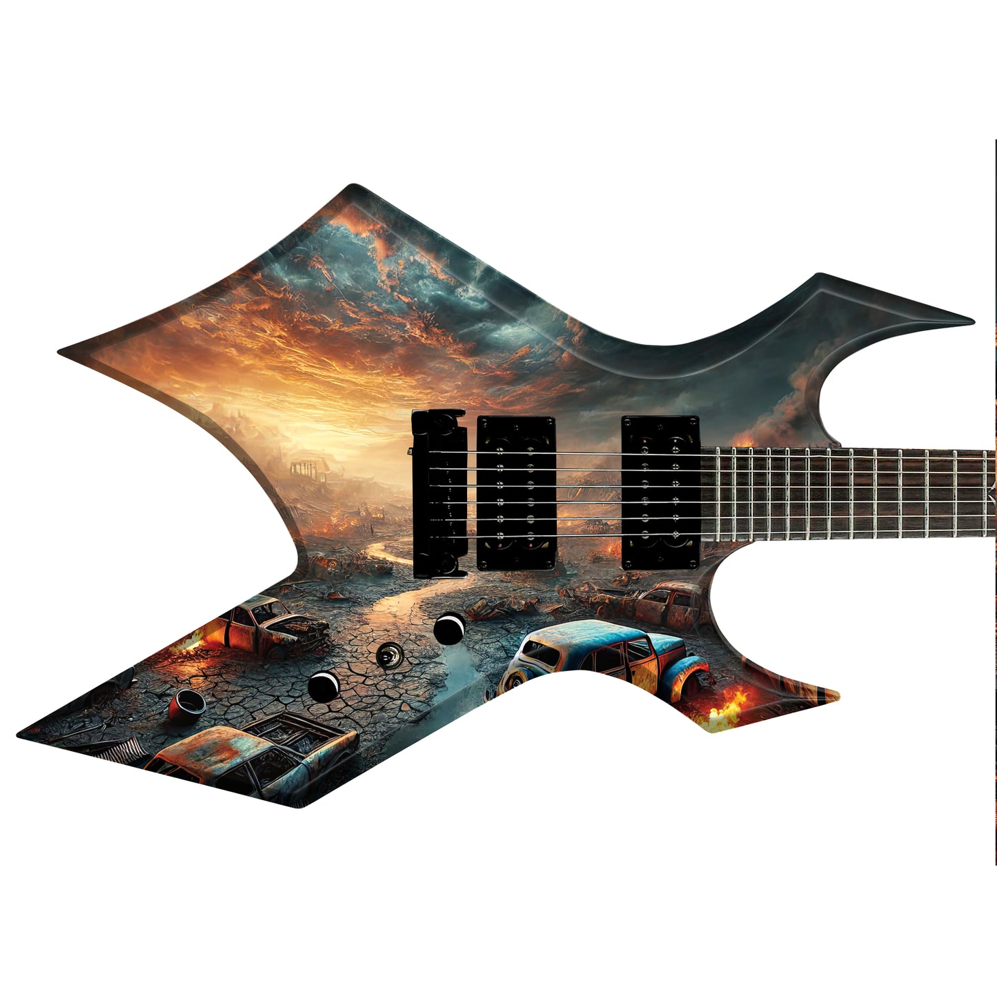 The Fallout Custom Guitar Skin Wrap - Laminated Printed Vinyl Decal Sticker - Fits most Guitars and Basses.