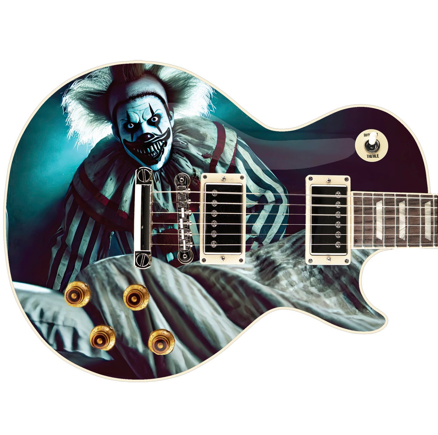 Guitar 'The Nightmare' Horror Fan Cover Skin Wrap - Laminated Printed Vinyl Sticker Decal - Fits most Guitars and Basses.