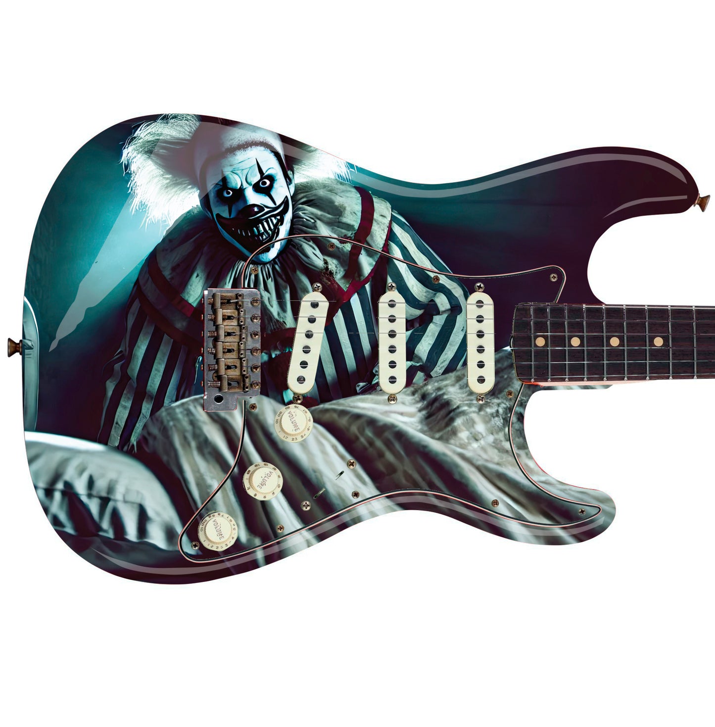 Guitar 'The Nightmare' Horror Fan Cover Skin Wrap - Laminated Printed Vinyl Sticker Decal - Fits most Guitars and Basses.