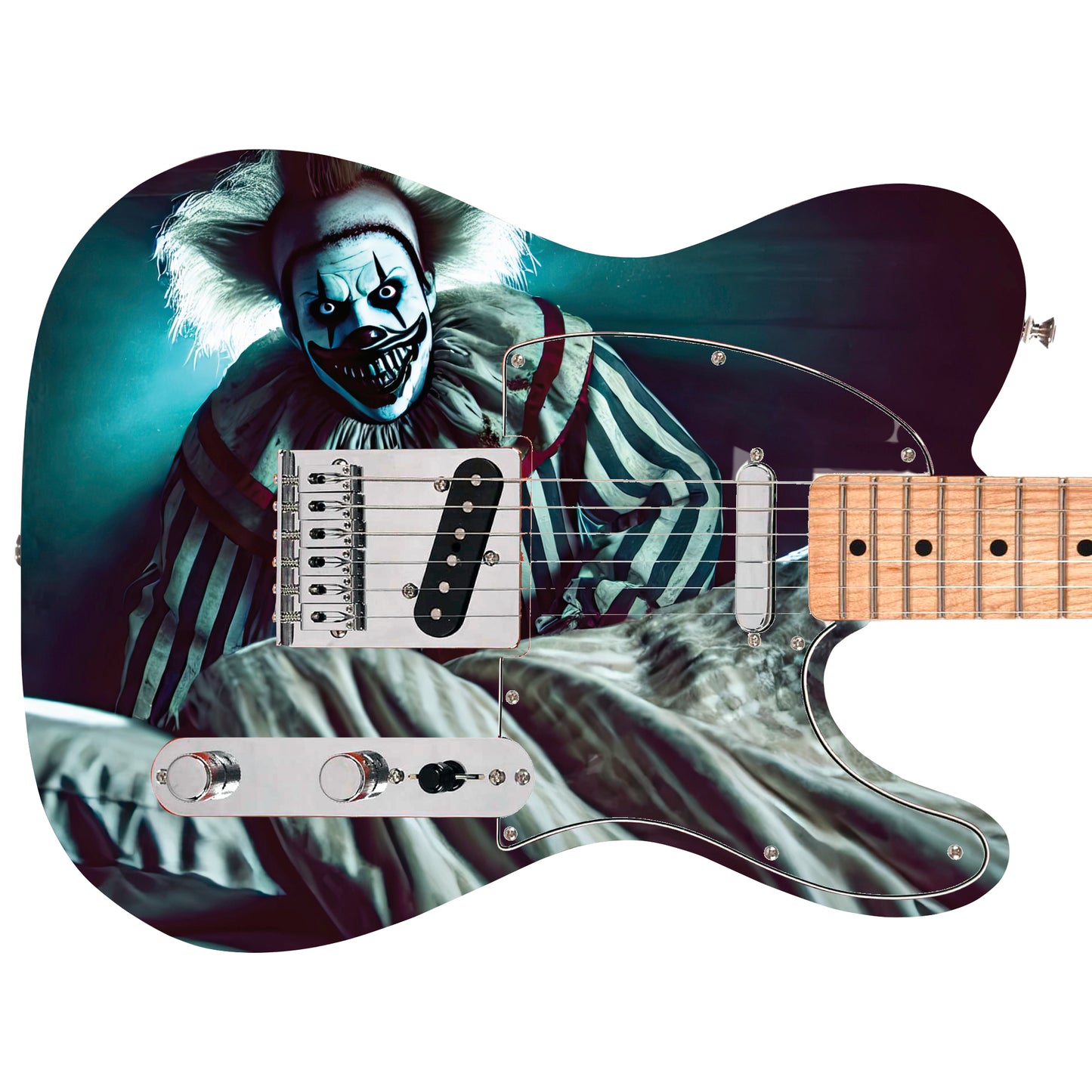 Guitar 'The Nightmare' Horror Fan Cover Skin Wrap - Laminated Printed Vinyl Sticker Decal - Fits most Guitars and Basses.