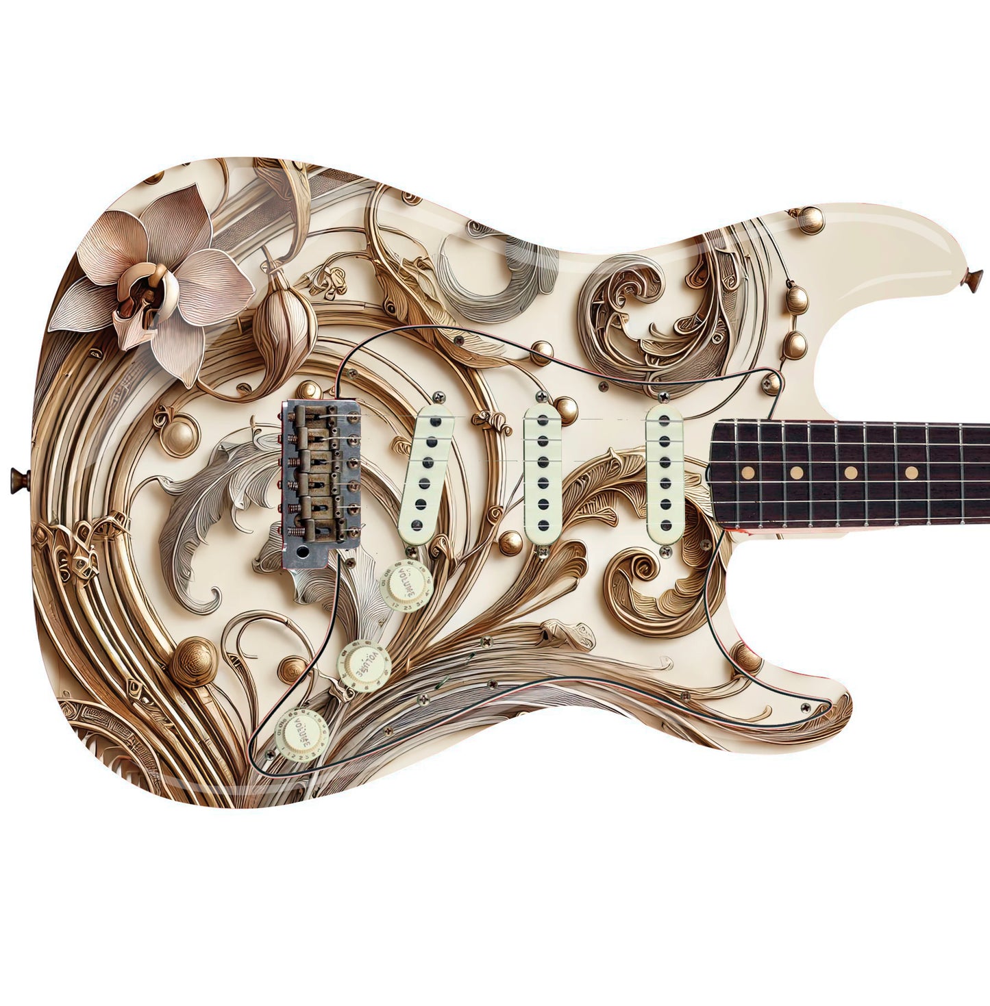 The Art Nouveau Guitar Cover Skin Wrap - Laminated Printed Vinyl Sticker Decal - Fits most Guitars and Basses.