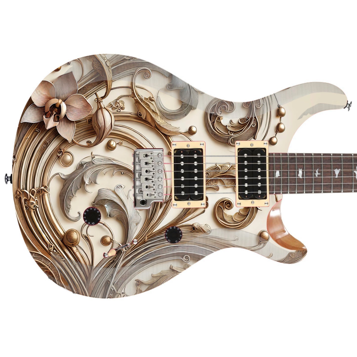 The Art Nouveau Guitar Cover Skin Wrap - Laminated Printed Vinyl Sticker Decal - Fits most Guitars and Basses.