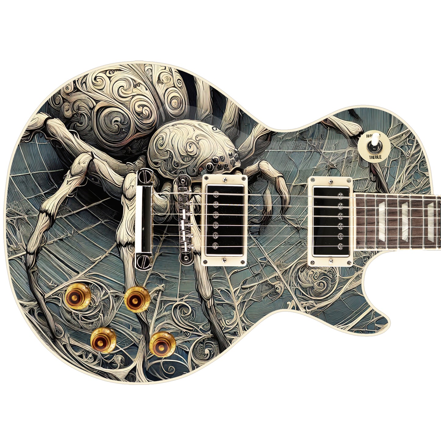 The Intricate Web Guitar Cover Skin Wrap - Laminated Printed Vinyl Sticker Decal - Fits most Guitars and Basses.