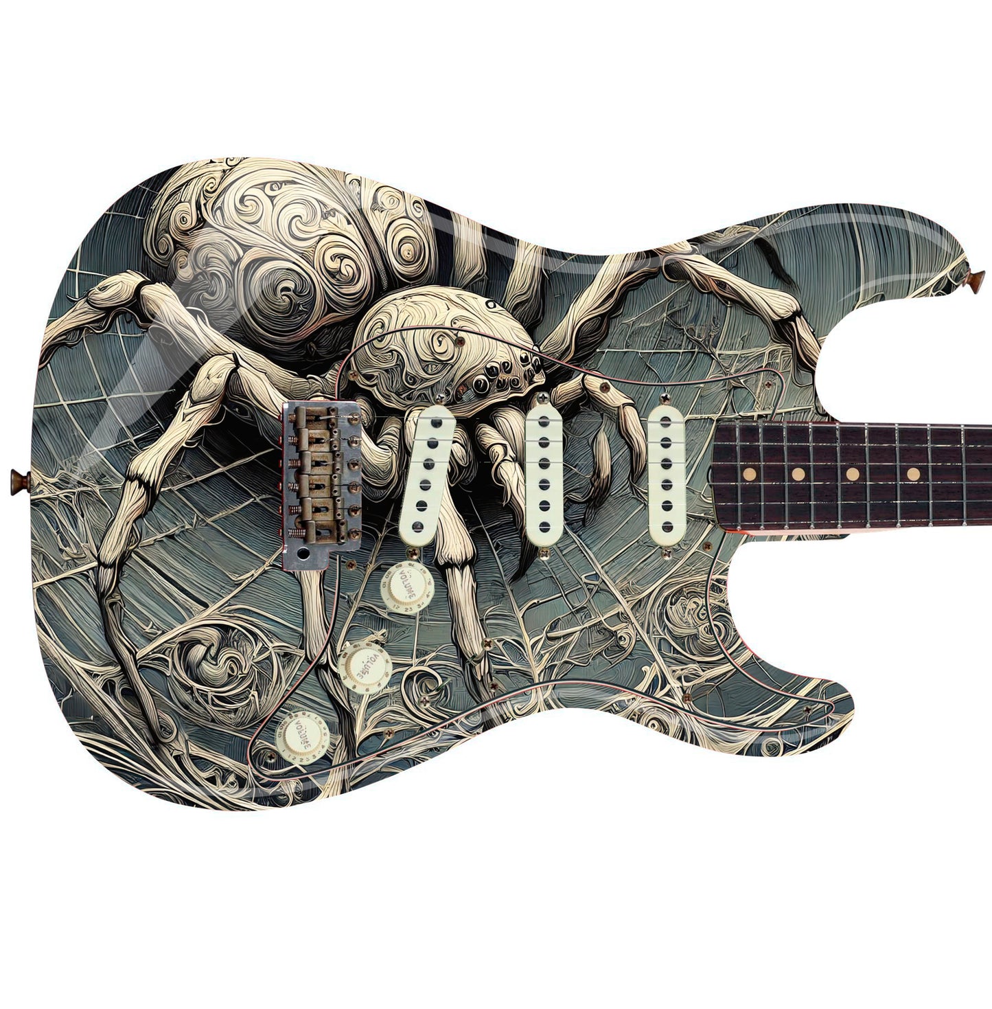 The Intricate Web Guitar Cover Skin Wrap - Laminated Printed Vinyl Sticker Decal - Fits most Guitars and Basses.