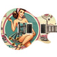 The Vintage Pin-up Girl Guitar Cover Skin Wrap - Laminated Printed Vinyl Sticker Decal - Fits most Guitars and Basses.