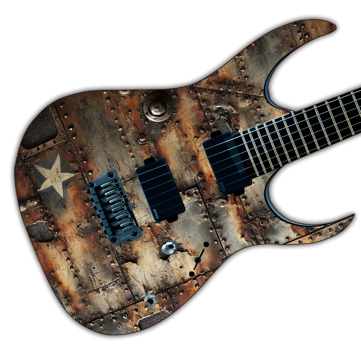 The Vintage War Rust Guitar Graphics Skin Wrap - Laminated Printed Vinyl Sticker Decal - Fits most Guitars and Basses.